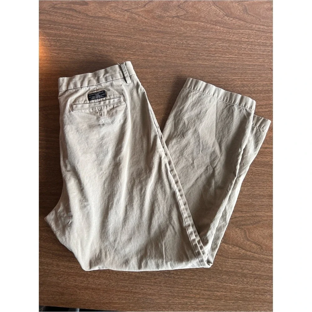 Banana Republic Bundle of Two Pairs 35x32 Gavin Chinos in Khaki Tan‎ with Flaws